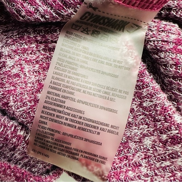 Gymshark Pants Knit Pink Ribbed Leggings Tie Fall Casual Gym Outdoors Size Small - Picture 6 of 6